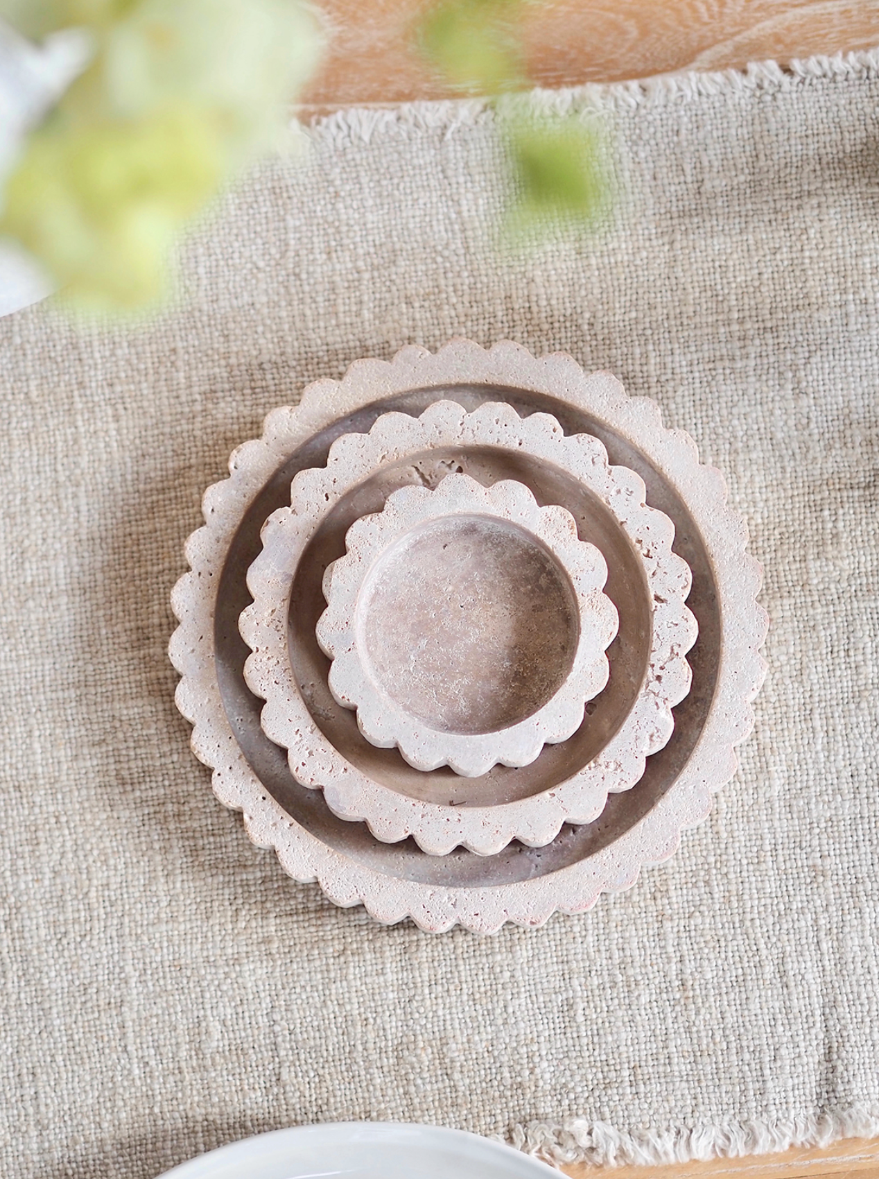 Sahara Travertine Round Tray - The Cross Decor & Design