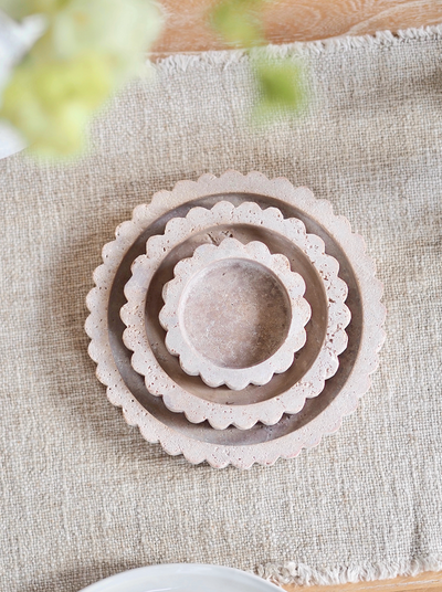 Sahara Travertine Round Tray - The Cross Decor & Design