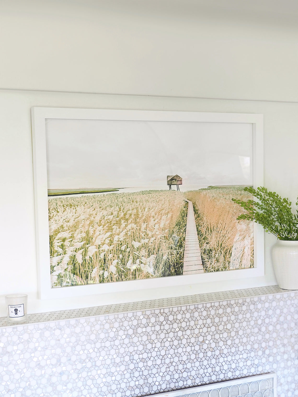 Distant Cottage Matte White Frame | 45" x 31" - The Cross Decor & Design
