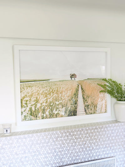 Distant Cottage Matte White Frame | 45" x 31" - The Cross Decor & Design