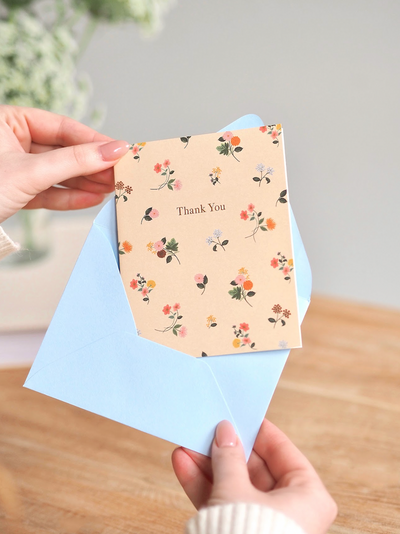 Ditsy Dahlia Thank You Card - The Cross Decor & Design