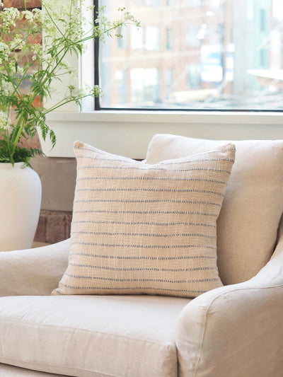 JoJo Ivory/Blue Grey Pillow | 20x20