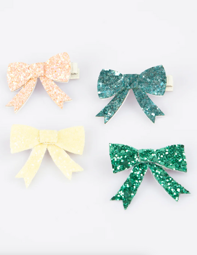 Glitter Bow Hairclips