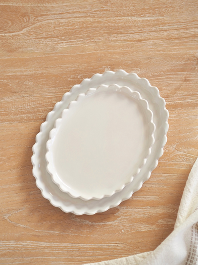 Nova Scalloped Oval Plate - The Cross Decor & Design