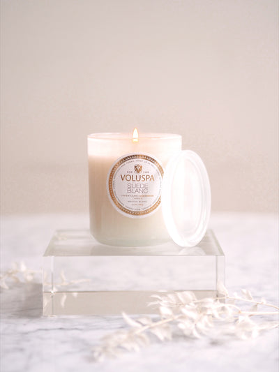 Suede Blanc Boxed Classic Candle - The Cross Decor & Design