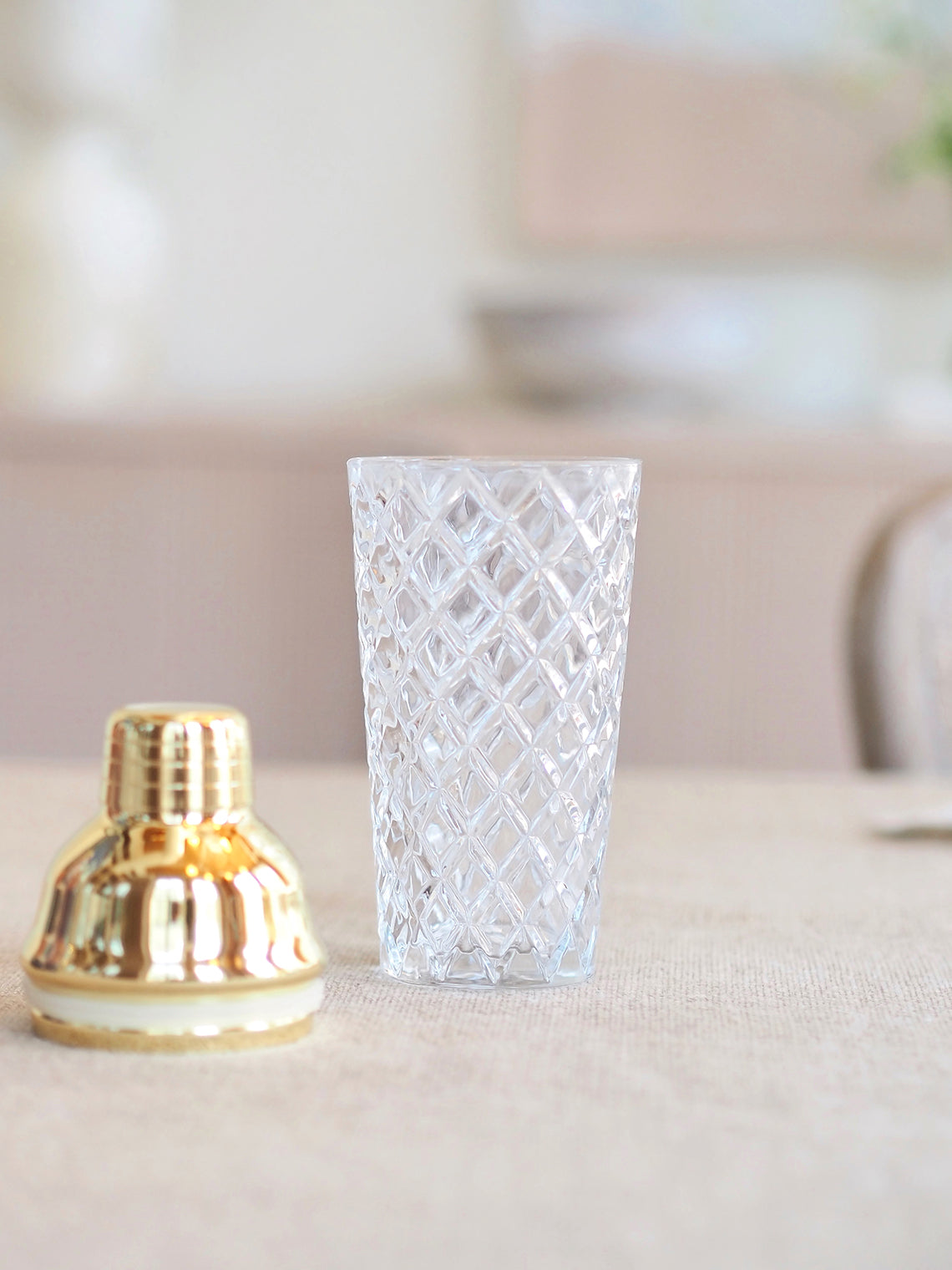 Gold Embossed Glass Shaker