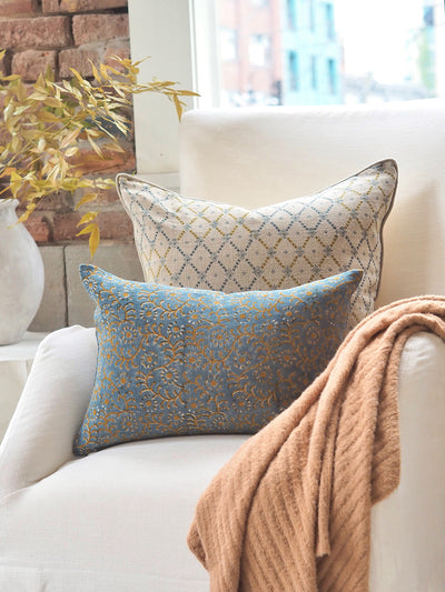 Kochin Teal Mustard Pillow | 14x20