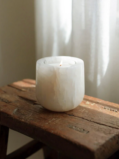 White Onyx Refillable Vessel - The Cross Decor & Design