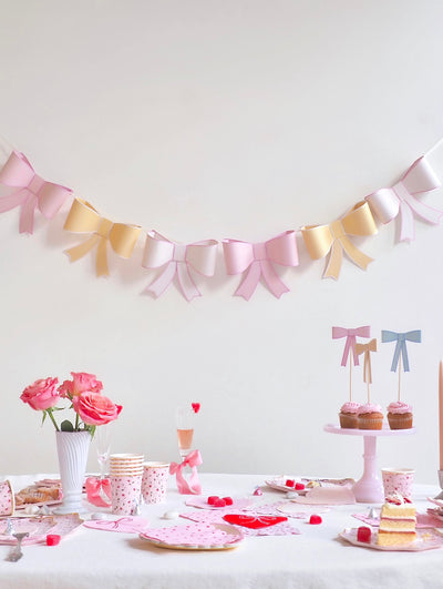 Pastel Bow Cake Toppers