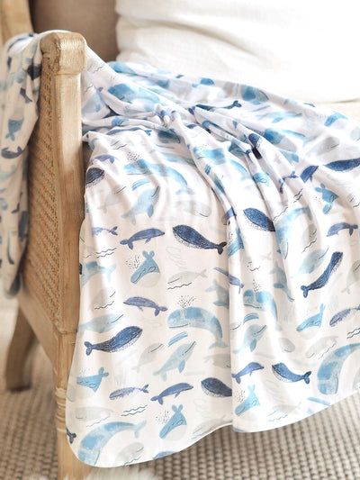 Blue Whales Swaddle Blanket - The Cross Decor & Design