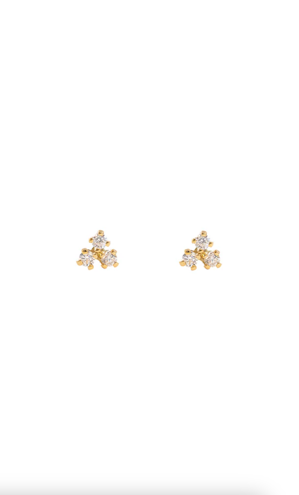 Tiny Trio Studs | 10K Gold - The Cross Decor & Design