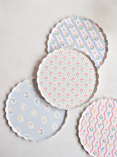 Flower Pattern Dinner Plates - The Cross Decor & Design