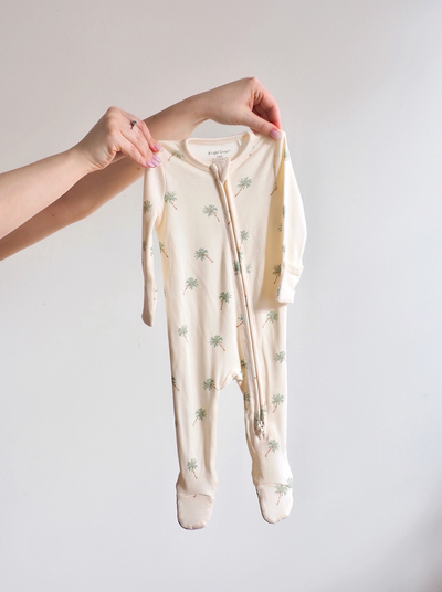 Palm Trees Zipper Footie - The Cross Decor & Design