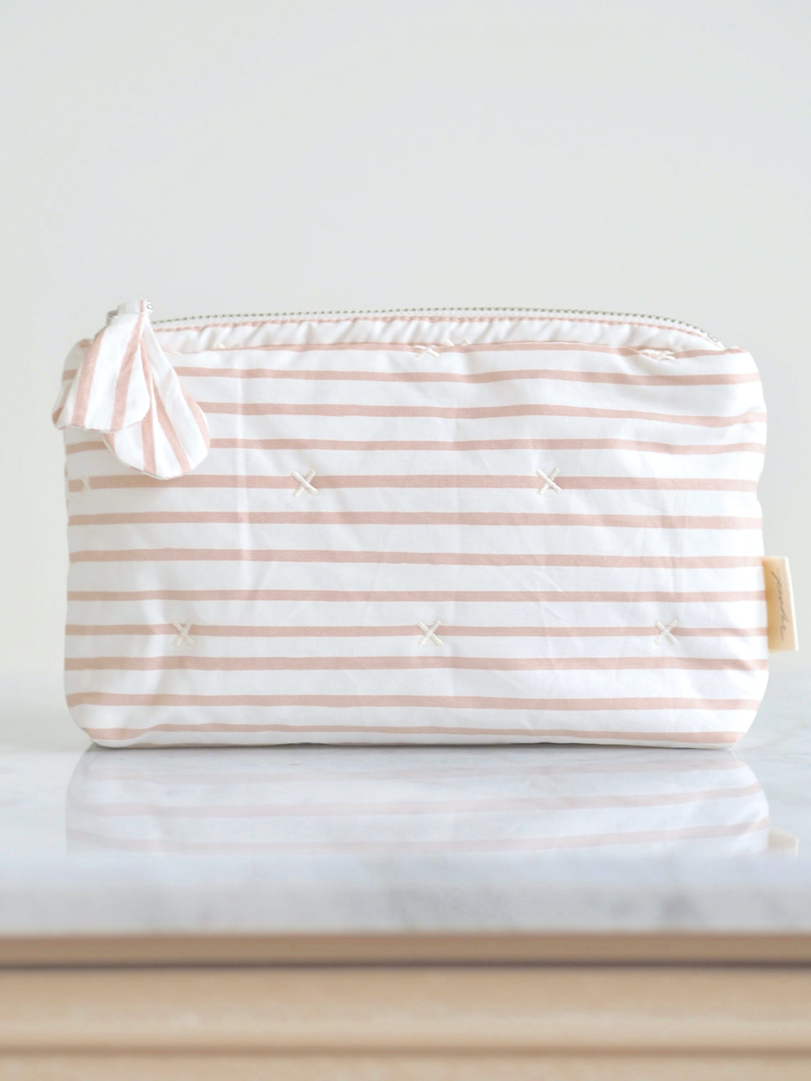 Mini Rose Pink Stripe On The Go Pouch - The Cross Decor & Design
