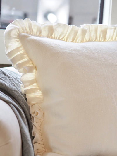 Anika Cream Ruffle Pillow - The Cross Decor & Design