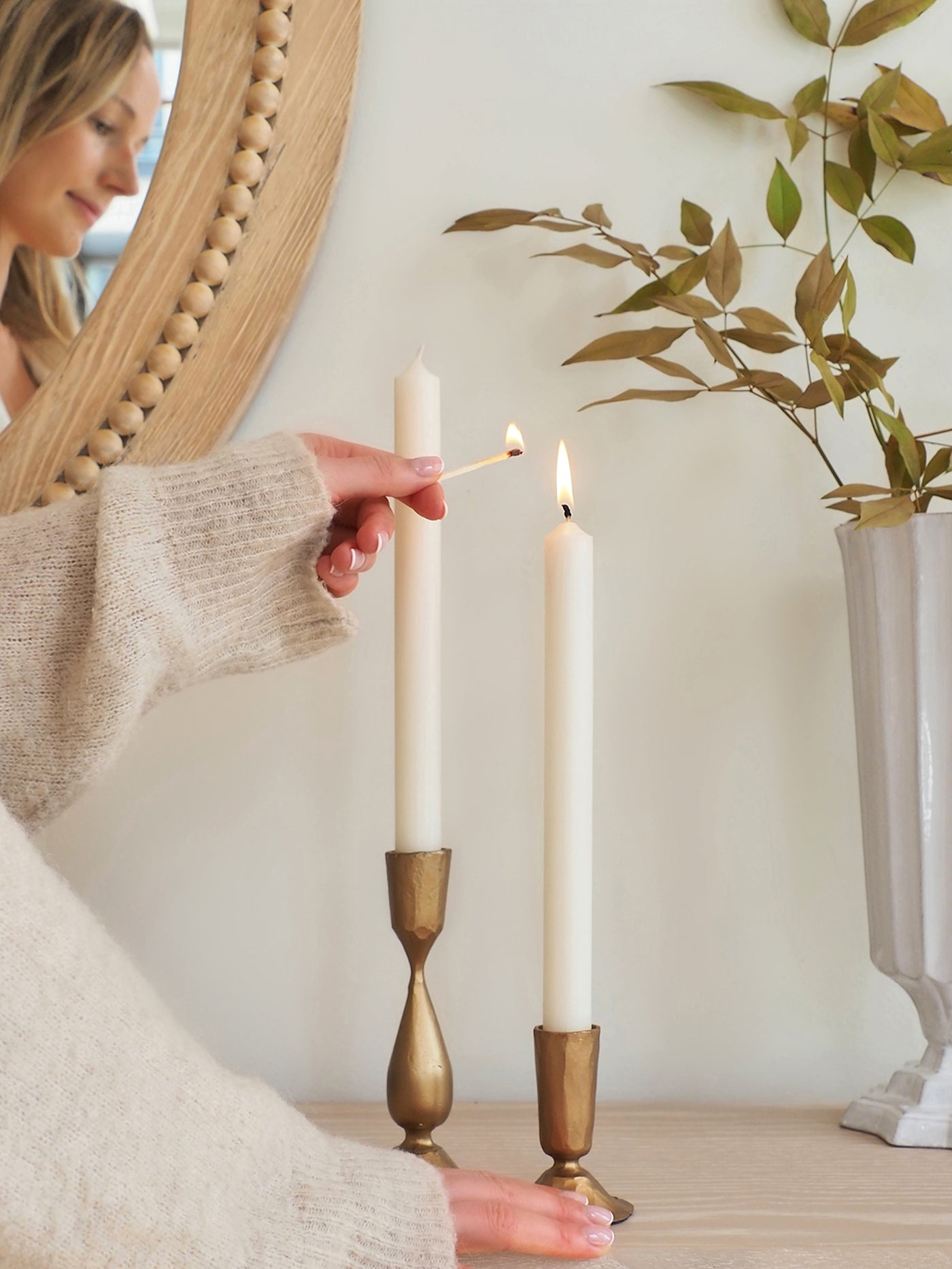 Twilight Ivory Taper Candle 10"