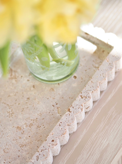 Sahara Travertine Rectangle Tray - The Cross Decor & Design