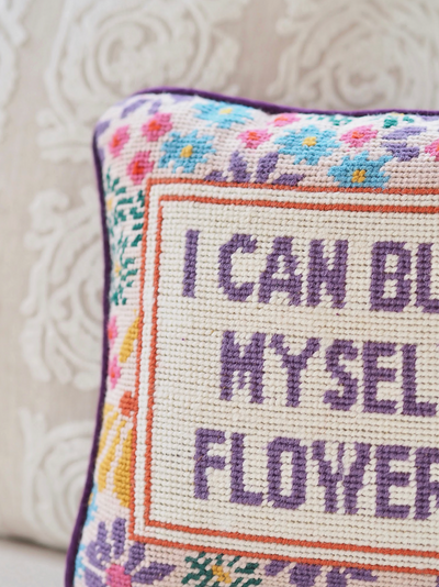 Flowers Needlepoint Pillow | 11x11 - The Cross Decor & Design