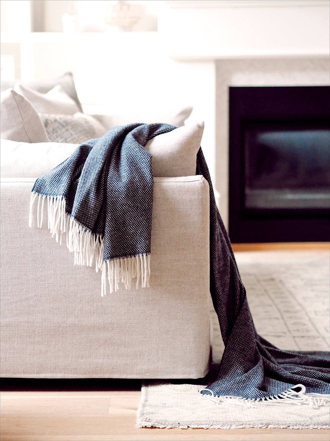 Juno Navy Cashmere Throw - The Cross Decor & Design
