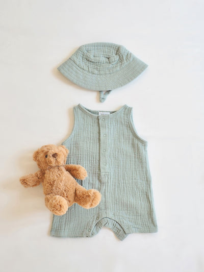 Slate Grey Sleeveless Shortie Romper - The Cross Decor & Design