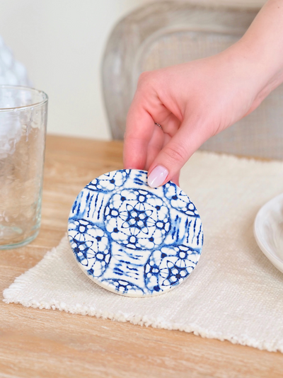 Blue Tile Coasters - The Cross Decor & Design