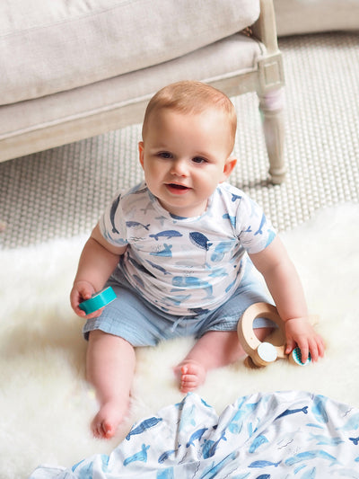 Blue Whales Crew Neck Tee & Short - The Cross Decor & Design