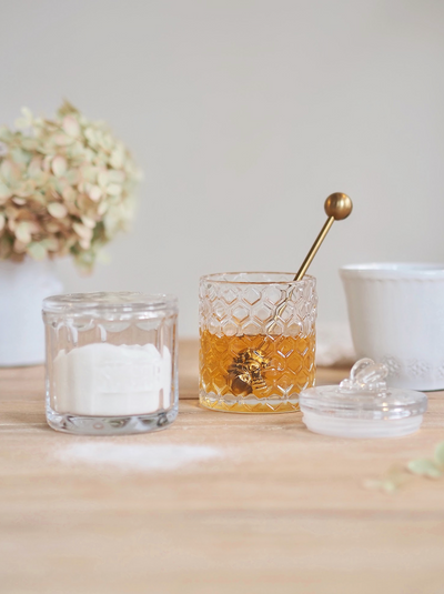Honeycomb Jar with Bee - The Cross Decor & Design