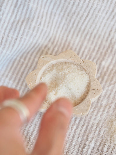 Travertine Lotus Pinch Bowl - The Cross Decor & Design