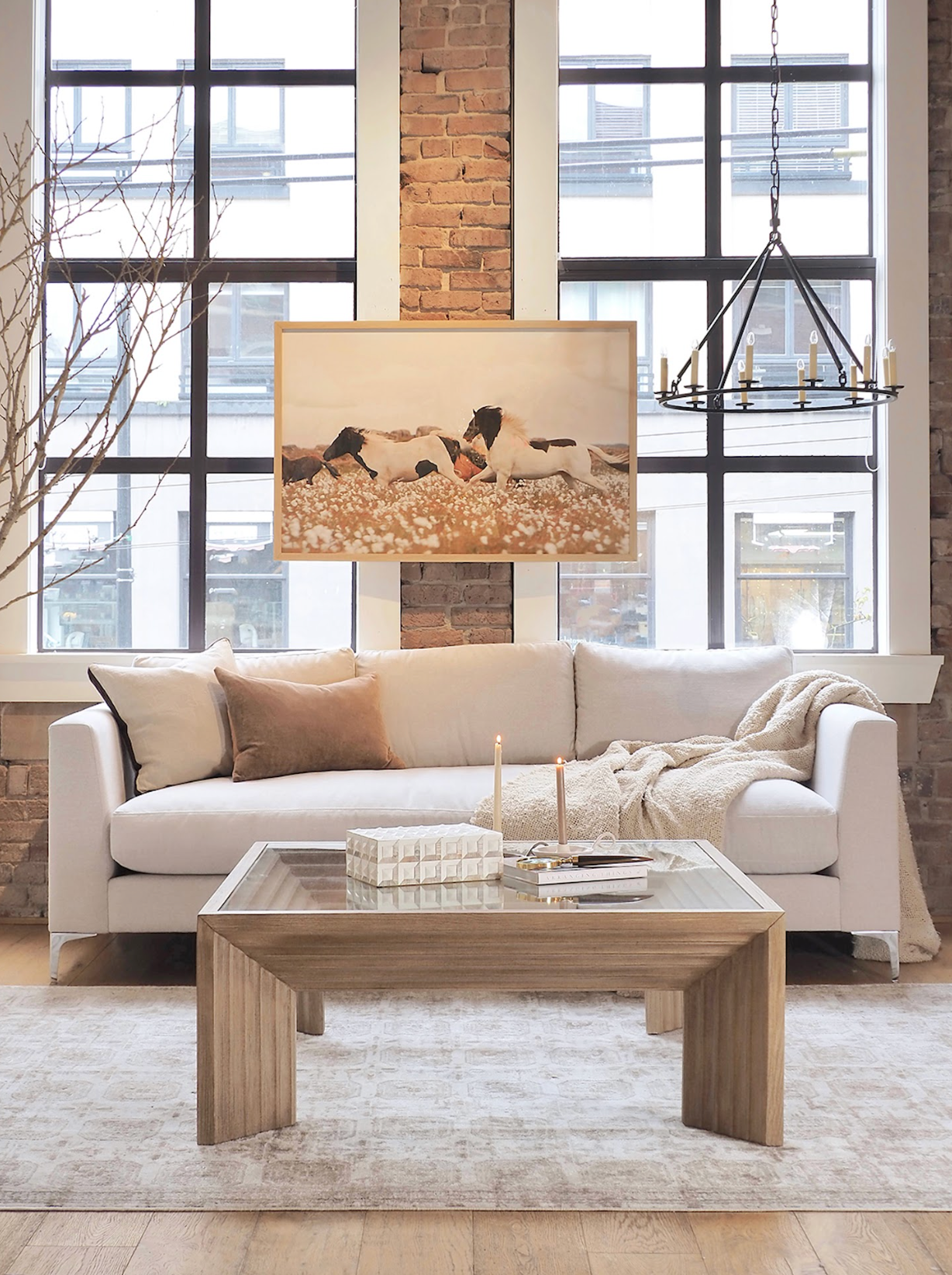 Wildflower Stallions Wood Frame | 47.5" x 31.5" - The Cross Decor & Design