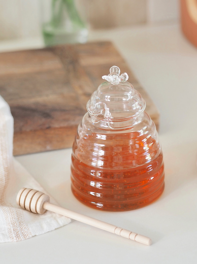 Glass Honey Jar w/ Dipper - The Cross Decor & Design