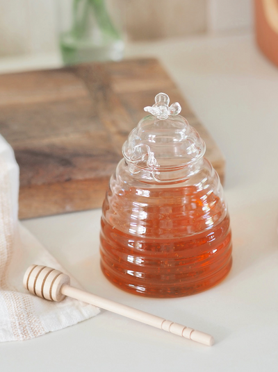 Glass Honey Jar w/ Dipper