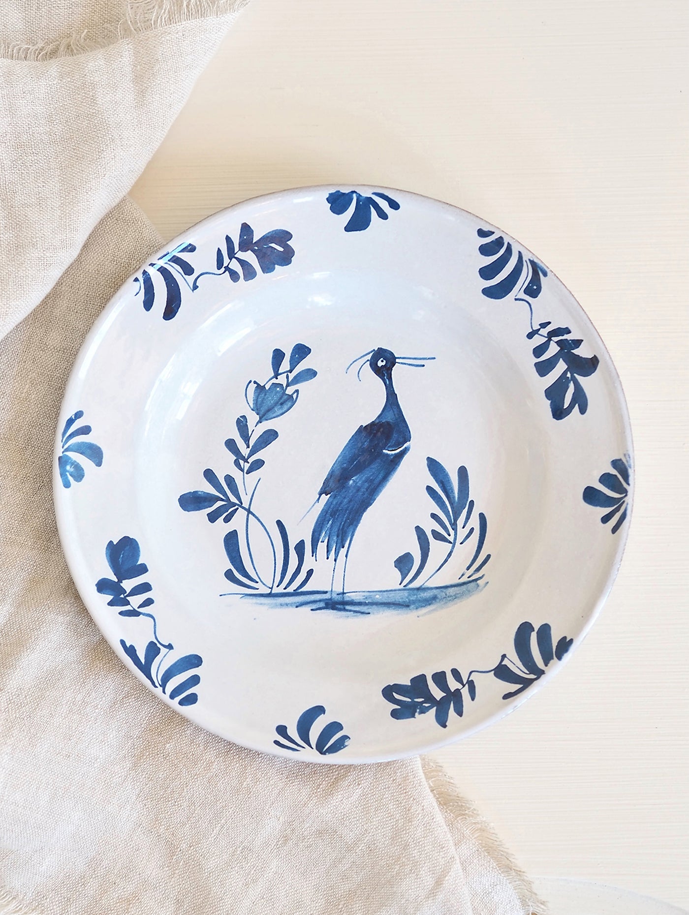 Astier De Villate | Lambeth Standing Heron Soup Plate - The Cross Decor & Design