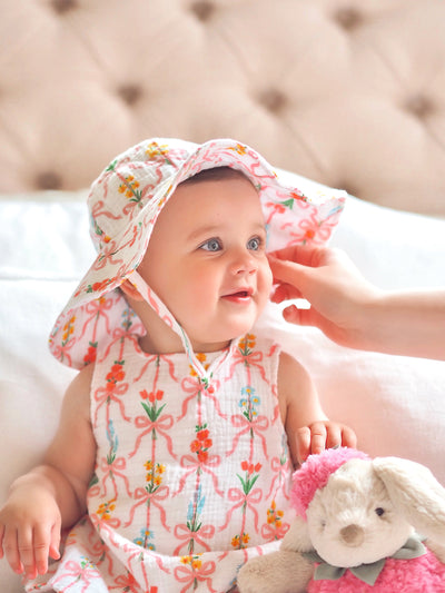 Ribbon Bouquets Wide Brim Sunhat