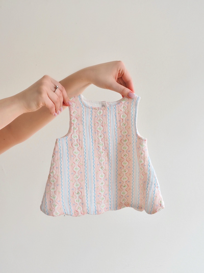 Floral Ribbon Scallop Open-Back Top & Bloomer - The Cross Decor & Design