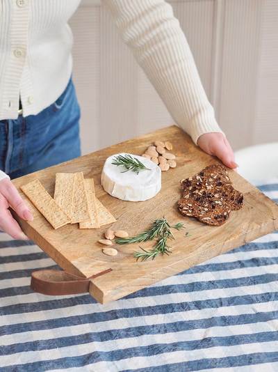 Cheyenne Cheese Board w/ Leather Handle - The Cross Decor & Design