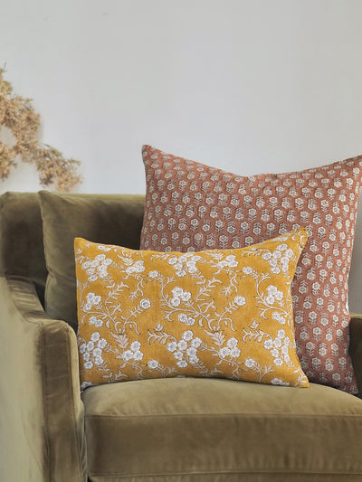 Torini Mustard White Pillow | 14x20