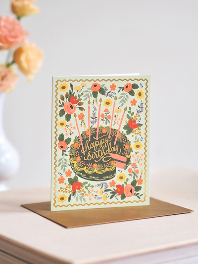 Floral Cake Birthday Card