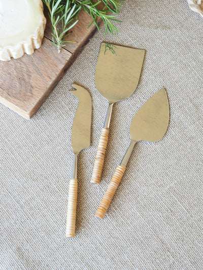 Tereza Rattan Cheese Set - The Cross Decor & Design