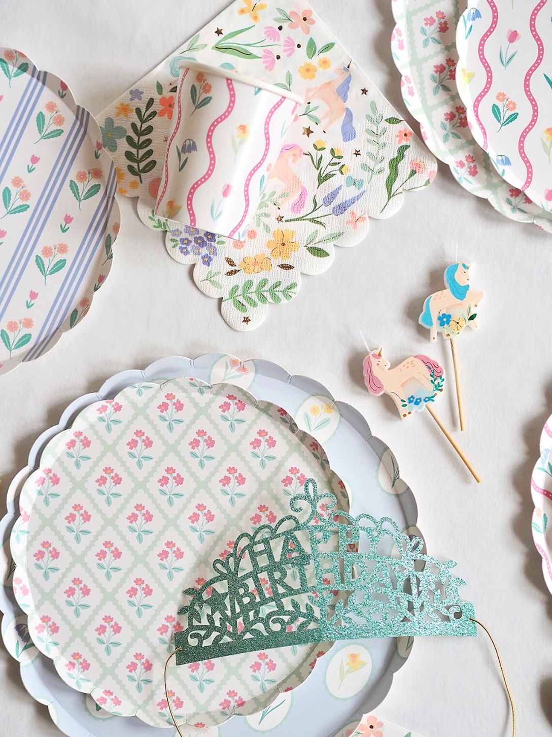 Flower Pattern Dinner Plates - The Cross Decor & Design