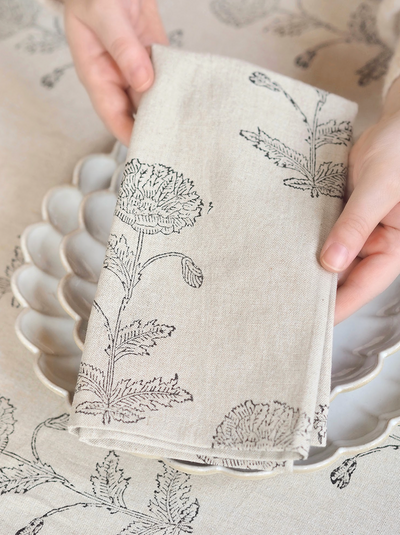 Flor Block Print Napkin - The Cross Decor & Design