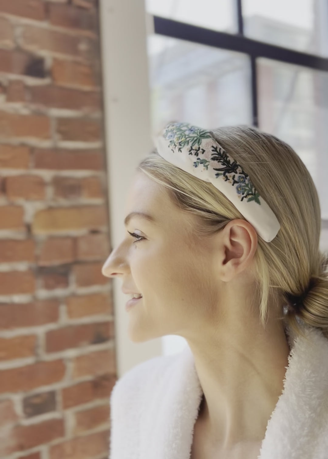 Lottie Cream Embroidered Headband
