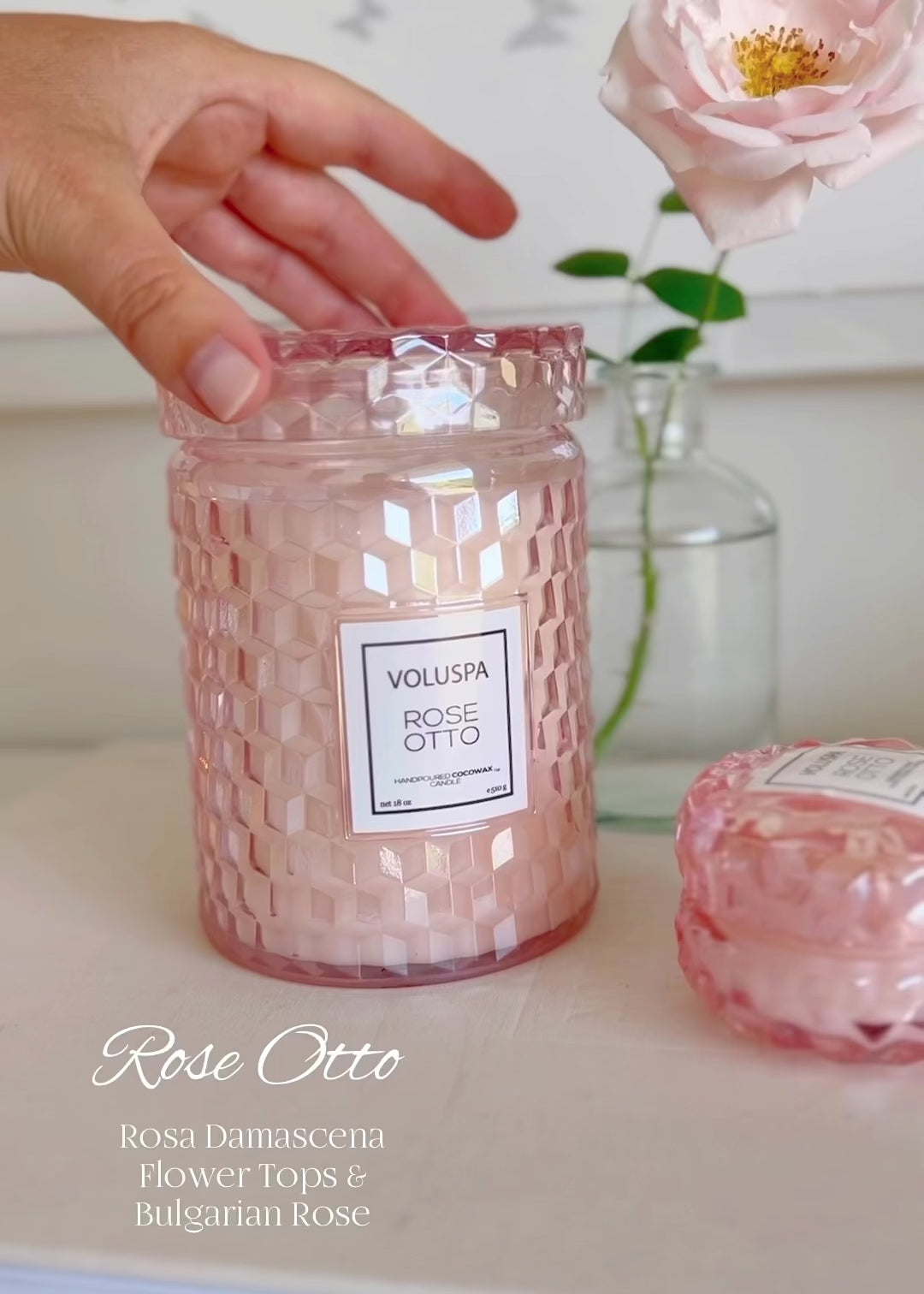 Rose Otto Glass Jar Candle | Large