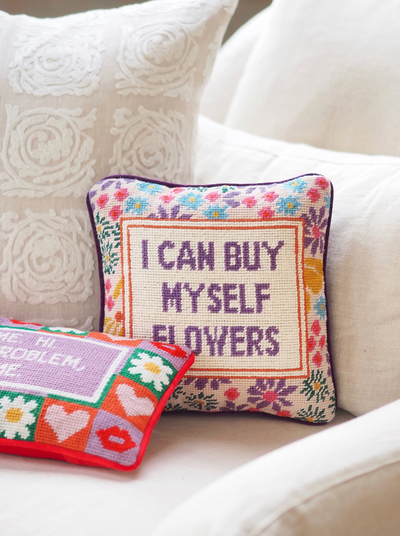 Flowers Needlepoint Pillow | 11x11 - The Cross Decor & Design