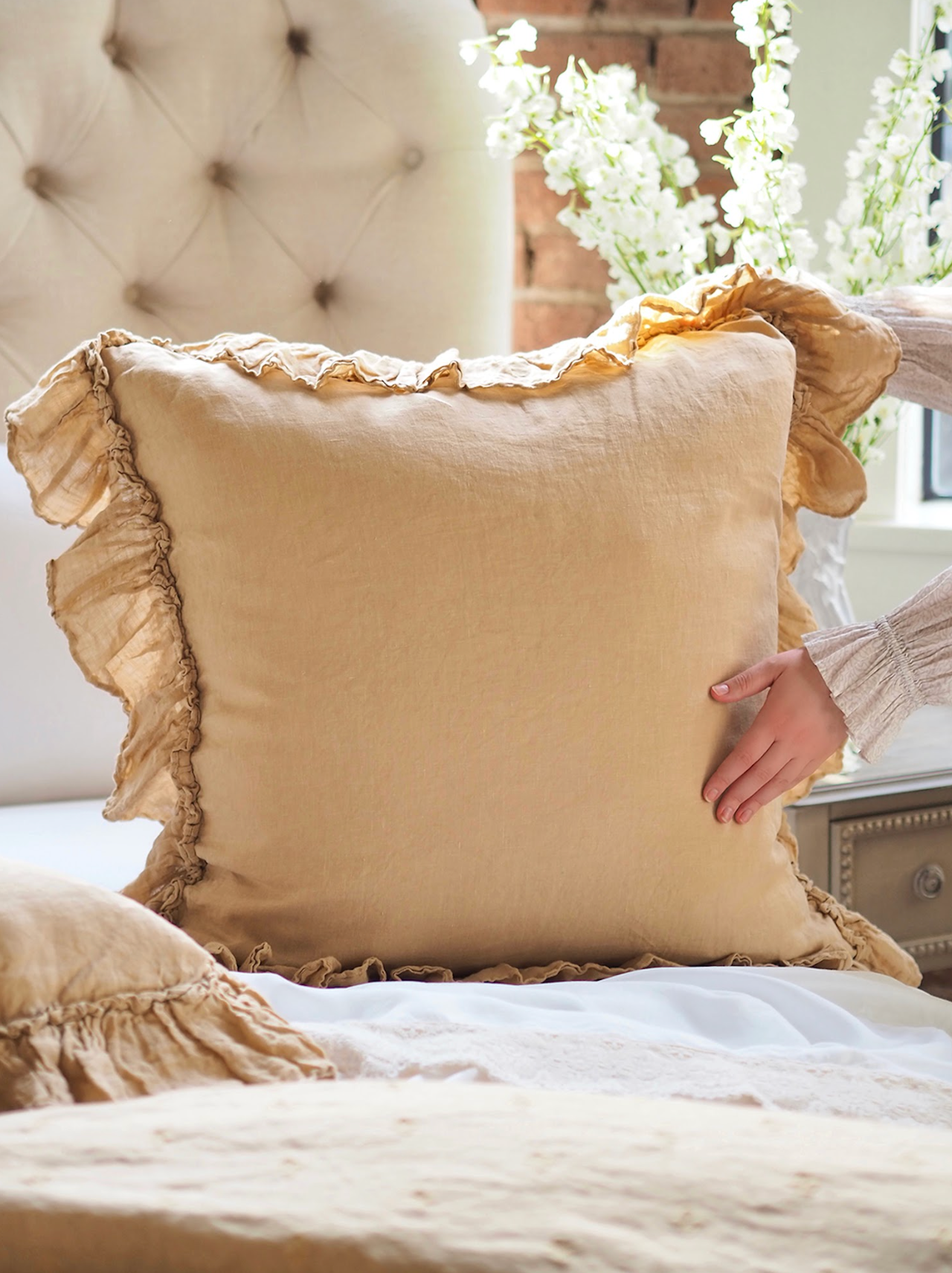 Linen Whisper Honeycomb Euro Sham - The Cross Decor & Design