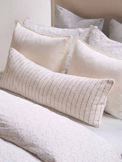 JoJo Ivory/Blue Grey Lumbar Pillow | 14x40 - The Cross Decor & Design