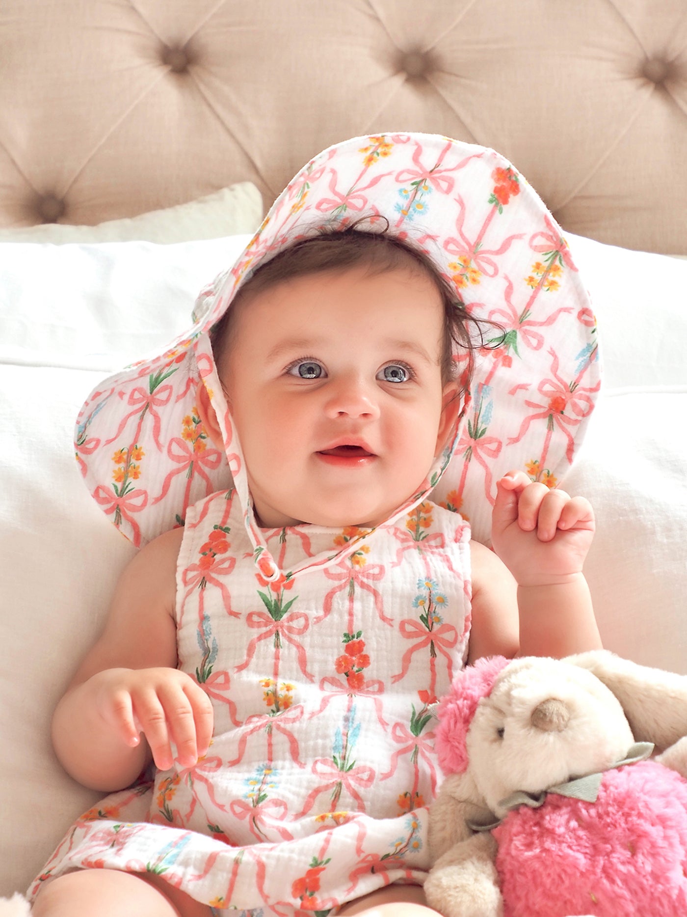 Ribbon Bouquets Wide Brim Sunhat