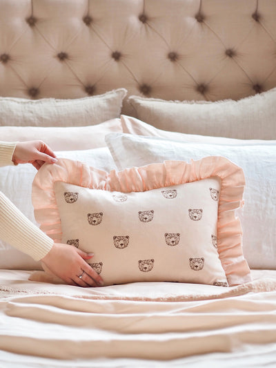 Bear Blush Ruffled Pillow 14x20 - The Cross Decor & Design