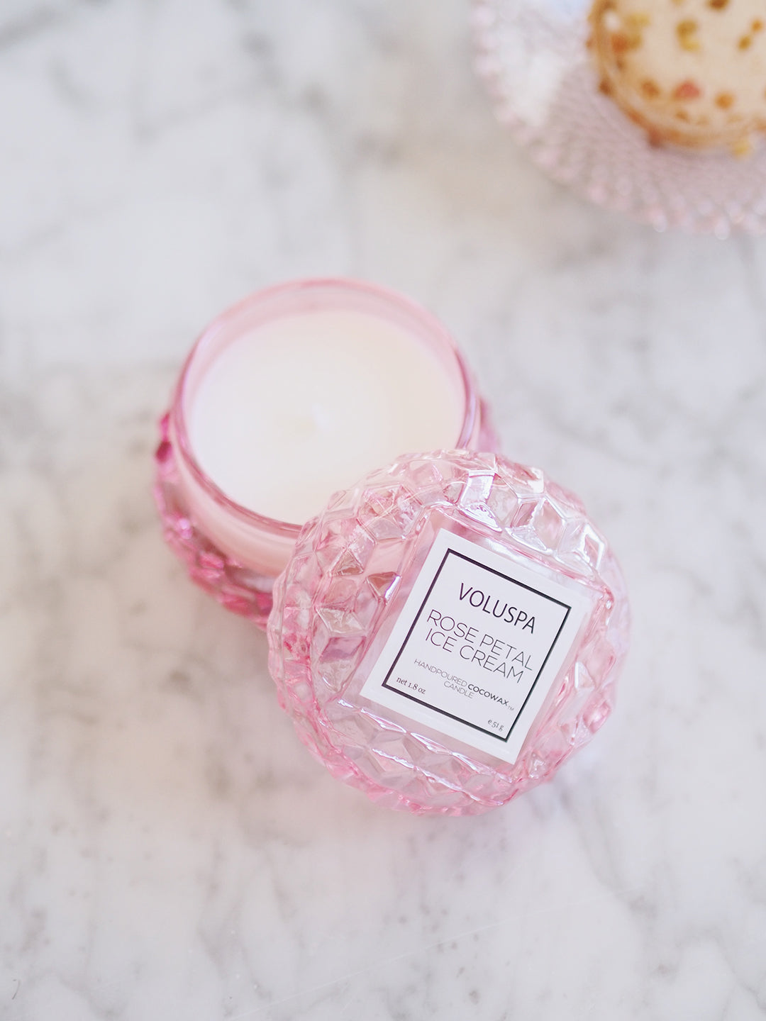 Rose Petal Ice Cream Macaron Candle