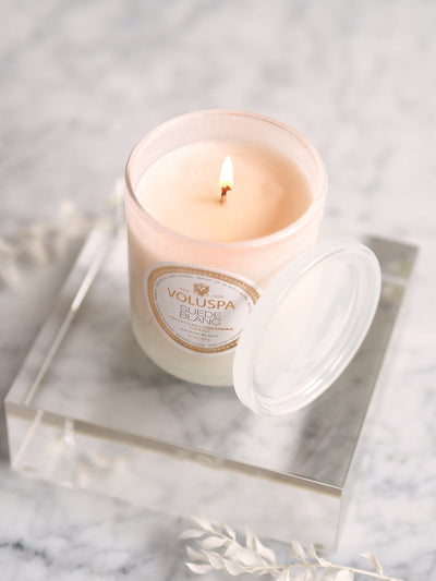 Suede Blanc Boxed Classic Candle - The Cross Decor & Design