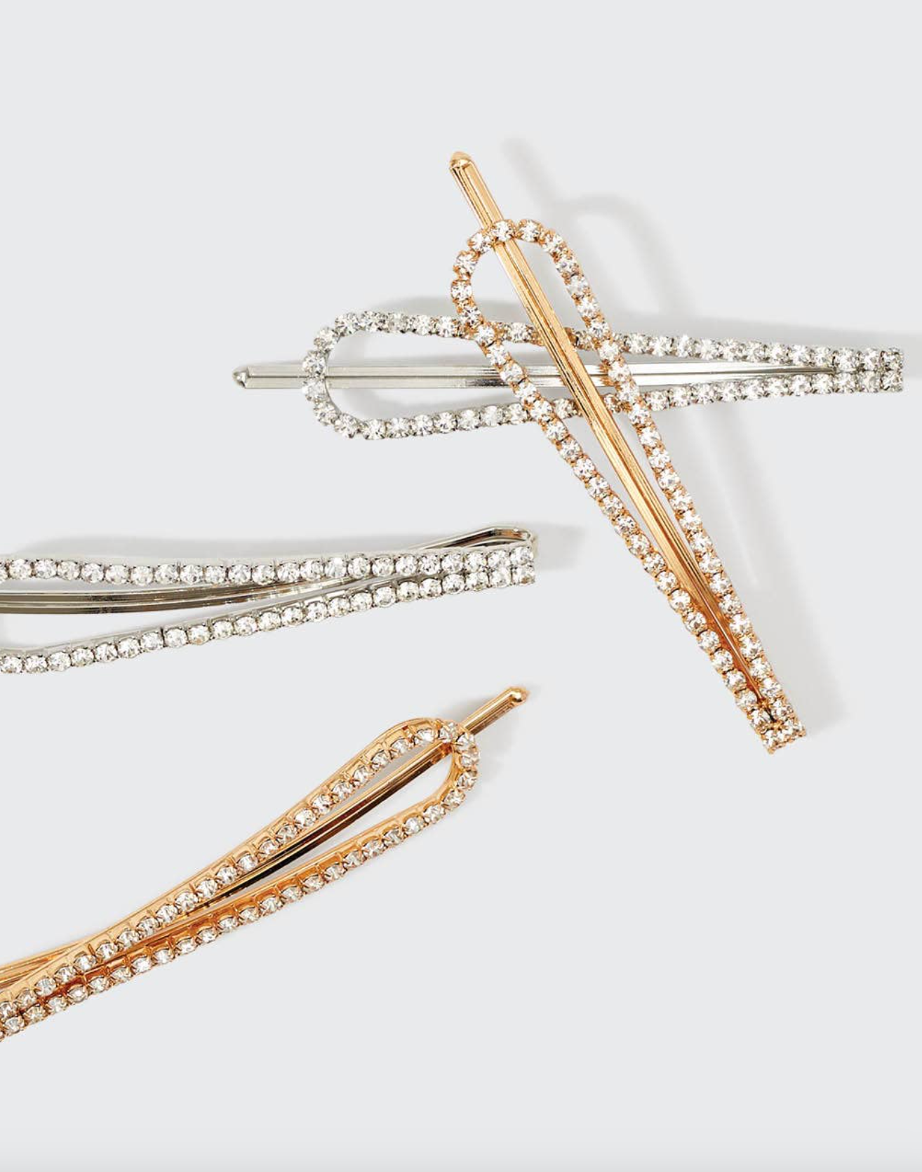 Rhinestone Drop Bobby Pin 4pc Set